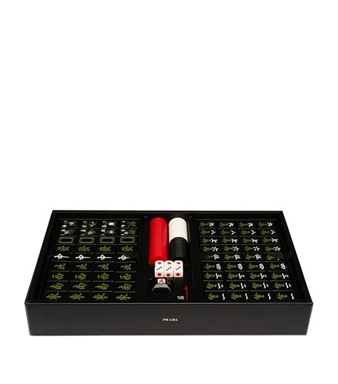 prada leather mahjong set.